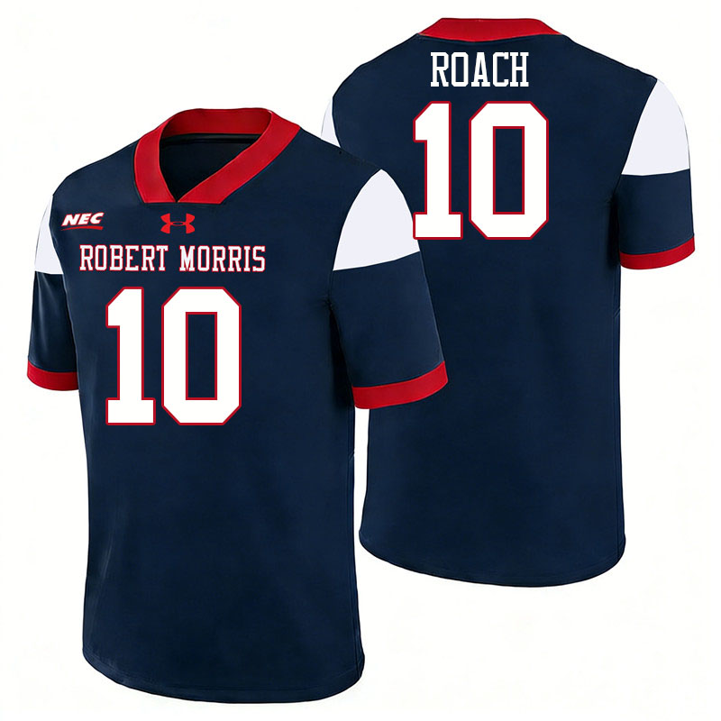 Robert Morris Colonials #10 Noel Roach College Football Jerseys,Uniforms Stitched-Navy